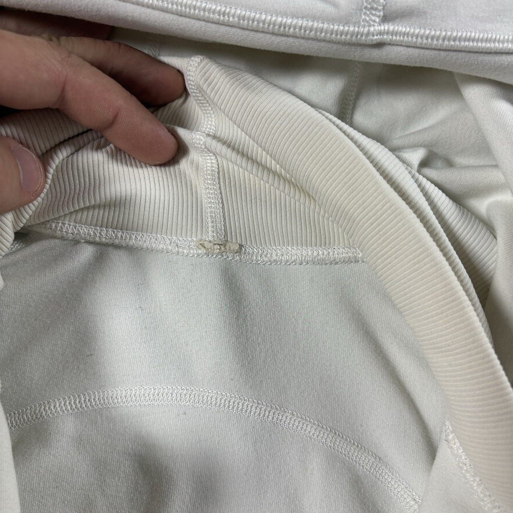 Lululemon Jacket Womens 10 White Full Zip Hooded Athletic Sweatshirt Y2K Gym - Picture 5 of 7